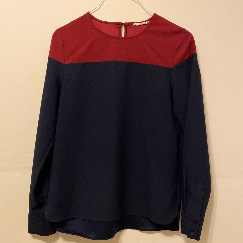Sis Sis red and navy blouse
